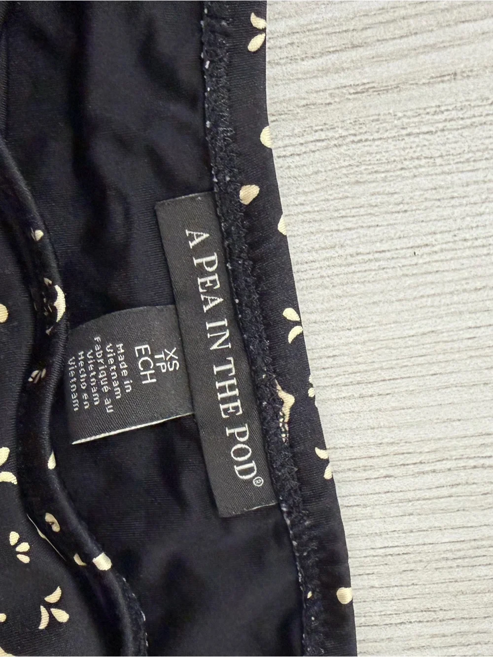 A Pea in the Pod Maternity Black Floral-Print High-Waist Bikini XS